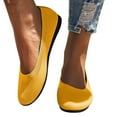 thumbnail image 5 of hopeusnice Women's Knit Slip On Flats Comfortable Breathable Ballerina Shoes Lightweight Soft Toe Oversized Walking Flat Shoes Yellow 39, 5 of 9