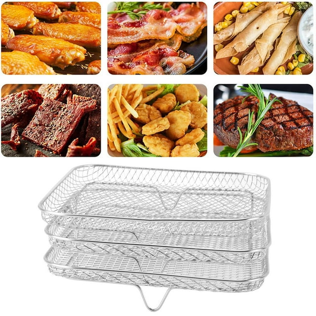 Fryer Rack, Three Stackable Dehydrator Racks for Cosori for Cosori, for , for , Stainless Steel Fryer Accessories for Ovens, Microwaves, Pots, Steams