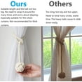 thumbnail image 5 of 2 Pack Outdoor Curtain Tiebacks Rope, Natural Cotton Curtain Tiebacks, Drapery Holdbacks for Sheer Thin Curtains, Rustic Village Boho Decorative Nautical Curtain Ties, Beige, 5 of 5