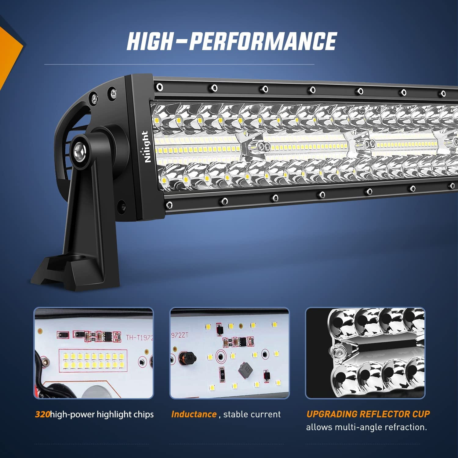 Nilight 42 in LED High Power Light Bar fits Trucks SUV Ute ATV Truck