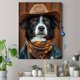 thumbnail image 4 of Qisvanset 12x16 Inch Cowboy Bandana Dog Canvas Wall Art, Rustic Western Pet Portrait Farmhouse Home Decor, 4 of 8
