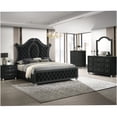 thumbnail image 6 of Queen Upholstered Platform Bed Frame with Diamond Tufted Headboard and Nailhead Trim, Modern Low Profile Black Bedroom Furniture, 6 of 6