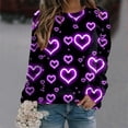thumbnail image 2 of EHQJNJ Chandails en Molleton pour Femmes Design Graphique Imprimé Quotidien Saint-Valentin Col Rond Pull Décontracté Manches Longues Blouse Ample, 2 of 4