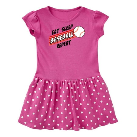 

Inktastic Eat Sleep Baseball Repeat Gift Baby Girl Dress