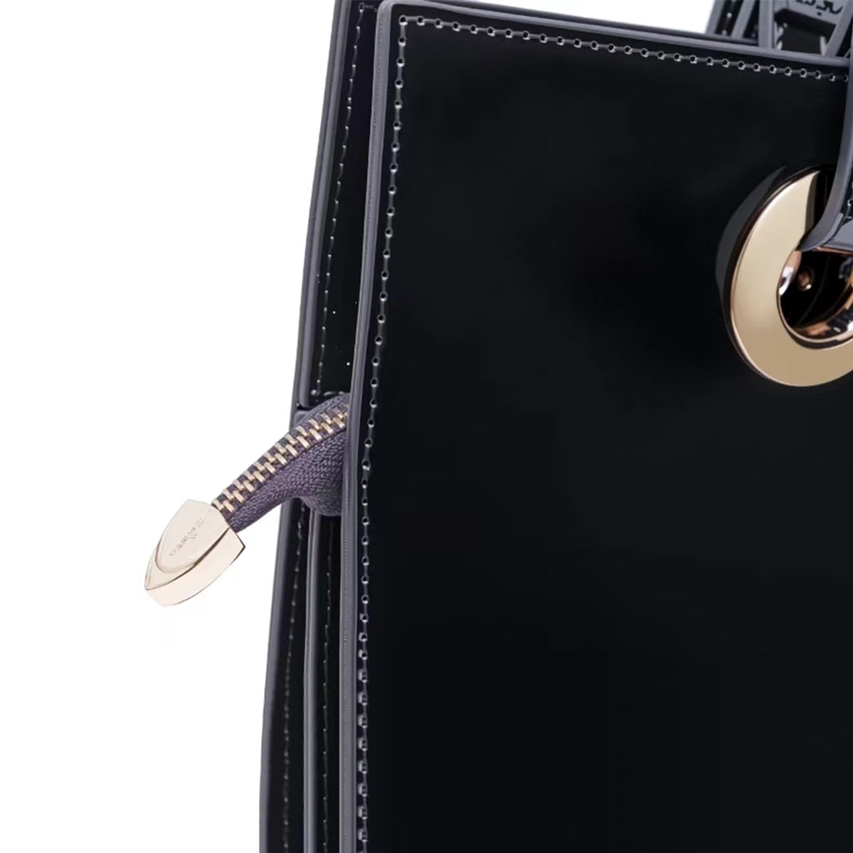 FEIMINA Patent leather Shoulder Bag,Genuine Shiny Large Leather bag,designer handbags luxury,Deep Purple Purse