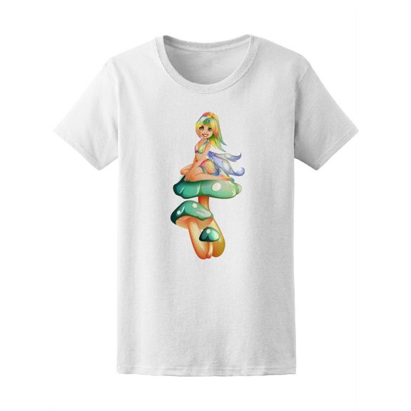 Psychedelic Fairy On A Mushroom Women's Tee - Image by Shutterstock