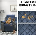 thumbnail image 3 of Easy-Going Loveseat Recliner Cover with Console, Reversible Couch Cover for Living Room, Split Sofa Cover for Each Seat with Elastic Straps for Kids, Dogs, Pets(2 Seater, Dark Blue/Light Blue), 3 of 7