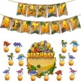 thumbnail image 6 of 40 Piece Set Dinosaurs Theme Party Tyrannosaurus Kids Birthday Party Decoration Props Celebration Banner Balloons Cake Toppers Supplies, 6 of 10