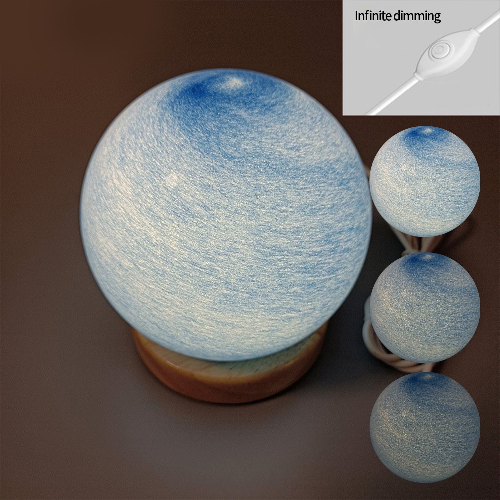 Gnmfd LED 3D Dimmable Planet Glass Ball Night Light USB Powered Mood Lamp for Bedroom, Bedside Table, Home Decoration, Romantic Night Light Gift, Lights for Room, Night Lights Plug Into Wall