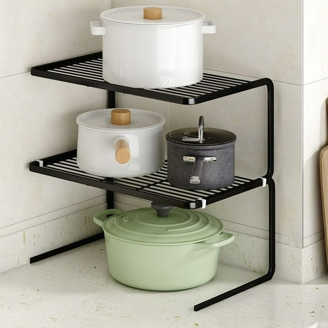 Jpxdew Kitchen Organizer Rack Iron 11x8.8x14.96in,Adjustable 3 Tier,Space Saving,for Utensils Office Supplies Storage
