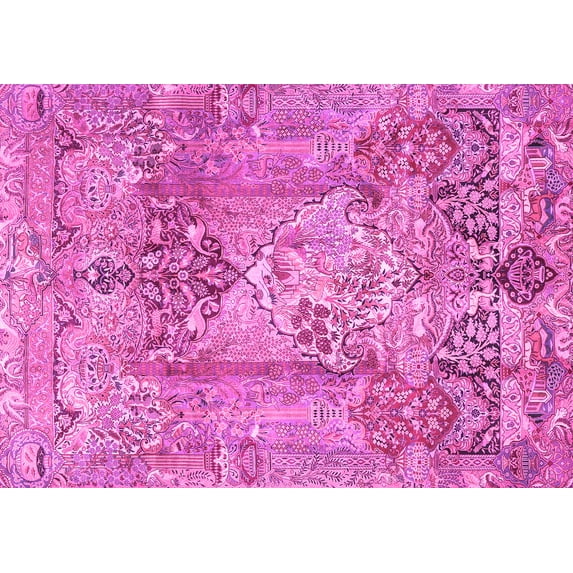Ahgly Company Indoor Rectangle Persian Pink Traditional Area Rugs, 8' x 10'