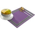 thumbnail image 2 of Placemats Geometric Greek Key Design Place Mats for Dining Room Dinner Table Purple Washable Table Mats Kitchen Decorations Set of 4, 2 of 5