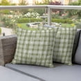 thumbnail image 2 of 2 Pack Outdoor Waterproof Throw Pillows, Abstract Geometric Buffalo Plaid Decorative Square Pillow Case Patio Pillows for Chair Couch Sofa 16x16in, 2 of 9