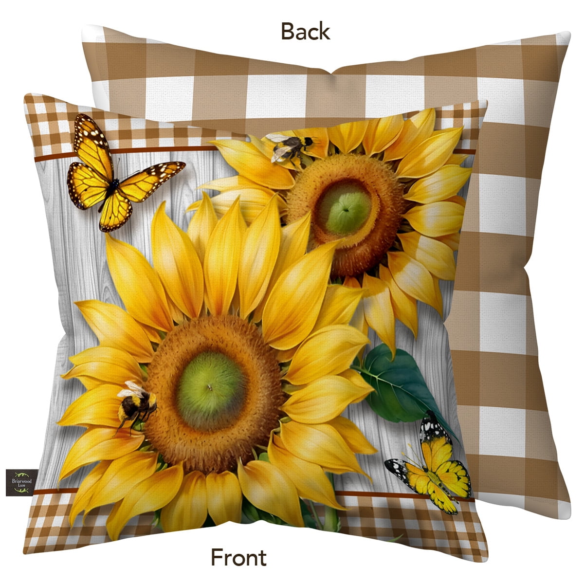 Briarwood Lane Summer Indoor/Outdoor Pillow 17x17 Sunflower Duo For Summer Pillow