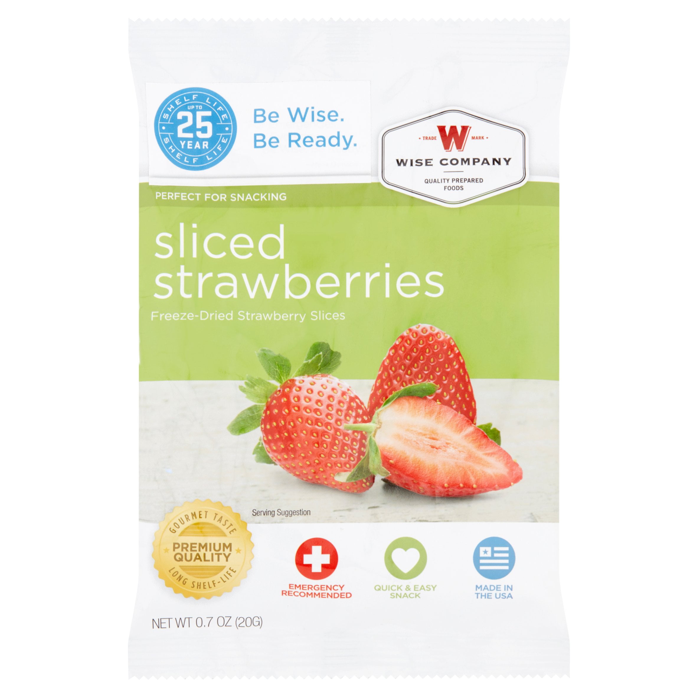 Wise Company FreezeDried Sliced Strawberries, 0.7 oz