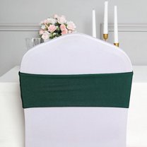 BalsaCircle 5 Spandex Chair Sashes Wedding Decorations Hunter Green