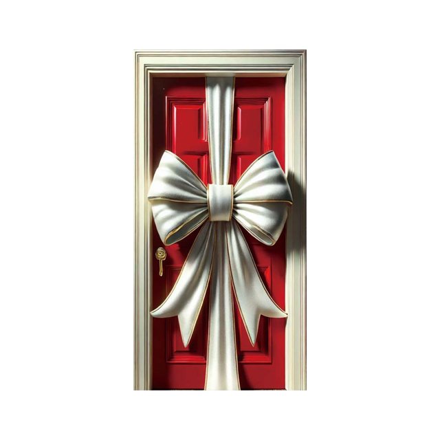Decoraciones de Navidad Interior 35 X 71 Pulgadas Decoración de la Puerta de Navidad - Cortina de la Puerta de Navidad - Decoración de la Puerta de Navidad Y la Pared - Decoración de la Fiesta de Vaca