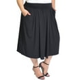 thumbnail image 5 of Stretch Is Comfort Women's Casual Ruched Below Knee Length Midi Skirt with Pockets | Adult Small- 3x, 5 of 6