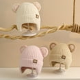 thumbnail image 4 of ZACPNCV Kids Winter Plush Hat Warm Knit Hairball Thick Ski Head Cap for Girls Boys Khaki Free Size, 4 of 4