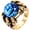 Gold Blue Eyes, variant on Men's Stainless Steel Dragon Claw Evil Devil Skull Eyeball Ring Gothic Biker Multicolor Eyes