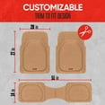 thumbnail image 6 of Motor Trend Original FlexTough Beige Rubber Car Floor Mats with Trunk Cargo Liner - All Weather Automotive Floor Mats, Heavy Duty Trim to Fit Design, Floor Liners for Cars Truck Van SUV, 6 of 10