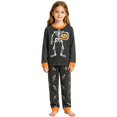 thumbnail image 4 of XAOFW Boys Girls Halloween Pajamas Pumpkin Skeleton Print Long Sleeve Tops Pants Toddler Kids Fall Winter Cozy Sleepwear 2-3 Years, 4 of 4