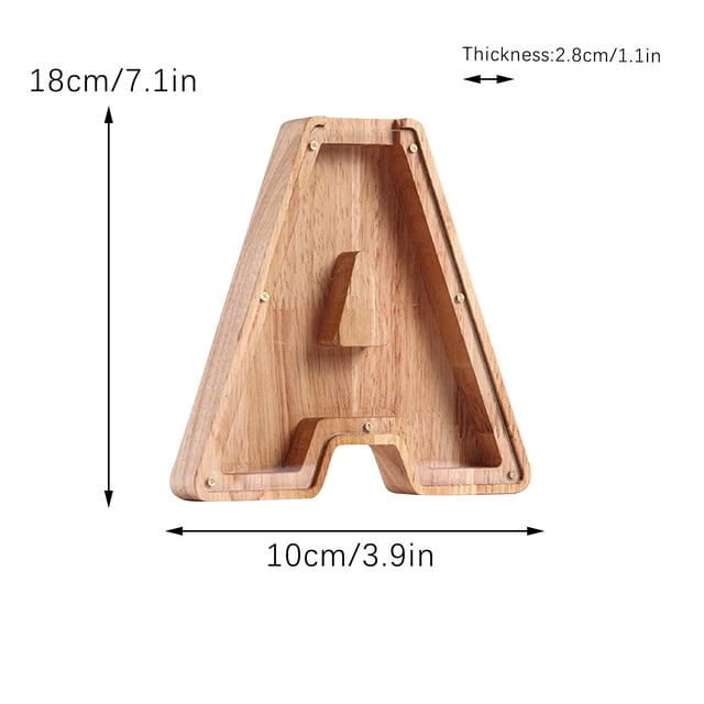 Agiferg Personalized Wooden Name Money Box Wooden Deposit Box Twenty Six English Letters