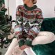 thumbnail image 2 of Suéter navideño con estampado integral para mujer, jersey de punto holgado informal de manga larga de invierno 2024, jersey de gran tamaño, ropa cálida y suave con aspecto navideño, 2 of 5