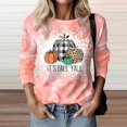 thumbnail image 2 of Fiaer,Halloween 3/4 Sleeve Womens Tops,Women's Oversized Halloween Printed T Shirts,Ladies Crew Neck Loose Fit Trendy Tshirts Red L, 2 of 5