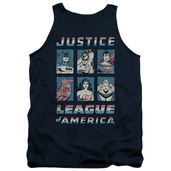 JLA Justice League American League Adult Tank Top Navy
