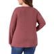 thumbnail image 3 of Blusa de Talla Grande para Mujeres, Camisas de Manga Larga con Cuello Redondo, Tops Tunic de Corte Holgado 2X Rojo, 3 of 6