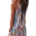 thumbnail image 5 of DYMADE Women Printed Halter Sleeveless Hem Slit Ankle-Length Dress, 5 of 5