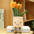 thumbnail image 2 of Stuffed Plant Toys for Kids, Flower Stuffed Soft Plush Toy, Simulation Plant Doll Tulip Toy, Plush Pillow Succulent Plants Plush Toy Pillow for Indoor Decoration (Orange), 2 of 8