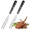 thumbnail image 3 of Greeniant 2 piezas de tenedor para parrilla, accesorios profesionales para asar a la parrilla, mango de madera, tenedores para barbacoa, carne Estufas de camping, 3 of 6
