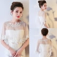 thumbnail image 3 of Bride Shawl Wedding Veil Elegant Embroidery Flower Shawl Bridal Shoulder Wrap, 3 of 10