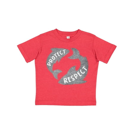 

Inktastic Respect and Protect Sharks Gift Toddler Boy or Toddler Girl T-Shirt