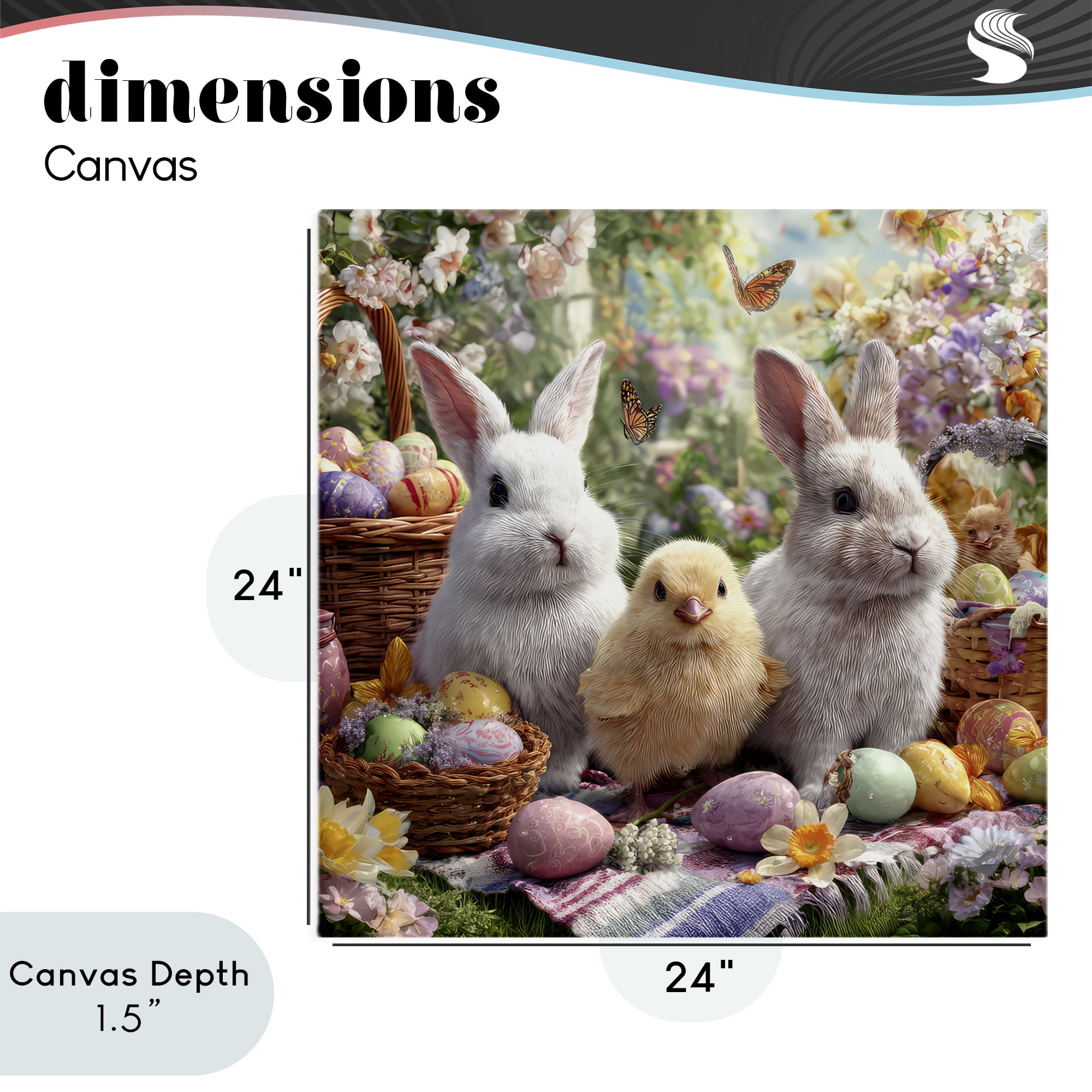 Stupell Industries Easter Animals & Eggs Canvas Wall Art, design by The Wands Want