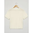 thumbnail image 2 of Lovito Casual Plain Round Neck Short Sleeves Basic Women T-Shirt, 2 of 5