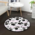 thumbnail image 5 of SKYSONIC White Color Round Area Rug Chair Couch Cover Area Rug for Bedroom Floor Sofa Living Room Non-Slip Home Decor 3 x 3 Feet, 5 of 5