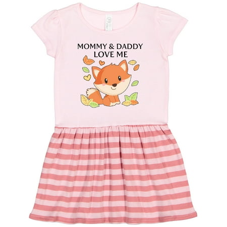 

Inktastic Mommy and Daddy Love Me- Little Fox Gift Toddler Girl Dress