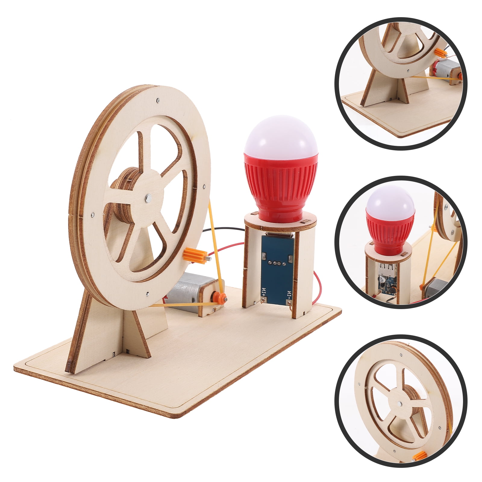 Wooden Hand Crank Generator for Kids Science Education DIY