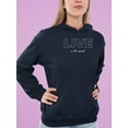 thumbnail image 2 of Live In The Moment Banner Hoodie Women -Image by Shutterstock, Female Medium, 2 of 4