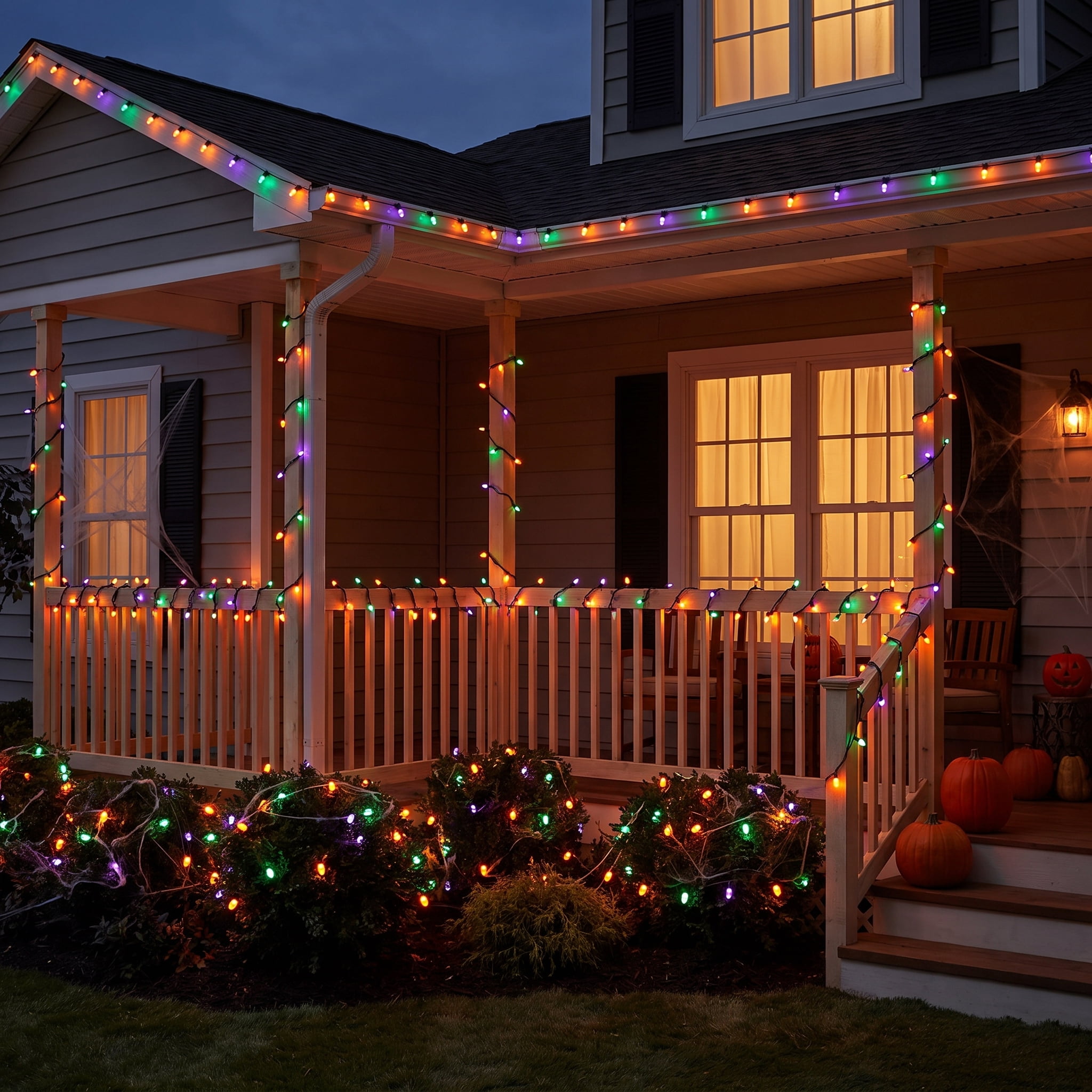 Indoor/Outdoor 100-Count LED Color Sync Dome String Lights, Multicolor, 19.5', Halloween by Way To Celebrate