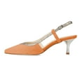 thumbnail image 2 of XYD Women Fashion Pointed Closed Toe Pumps Kitten Low Heels Slingback Dressy Wedding Prom Comfy Shoes Size 5 Orange, 2 of 4