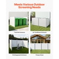 thumbnail image 6 of KFFKFF 4-Panel Outdoor Privacy Screen, 50 x 50 in Fence with 27.6 in Ground Stakes, Vinyl Horizontal Privacy Barrier for Pool Equipment, Trash Bins, and A/C Units, White, 6 of 9