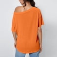 thumbnail image 4 of Bibifish Womens T-Shirts Off Shoulder Short Sleeve Loose Fit Tees Casual Summer Vacation Beach Weekend Street Style Everyday Tops, 4 of 6