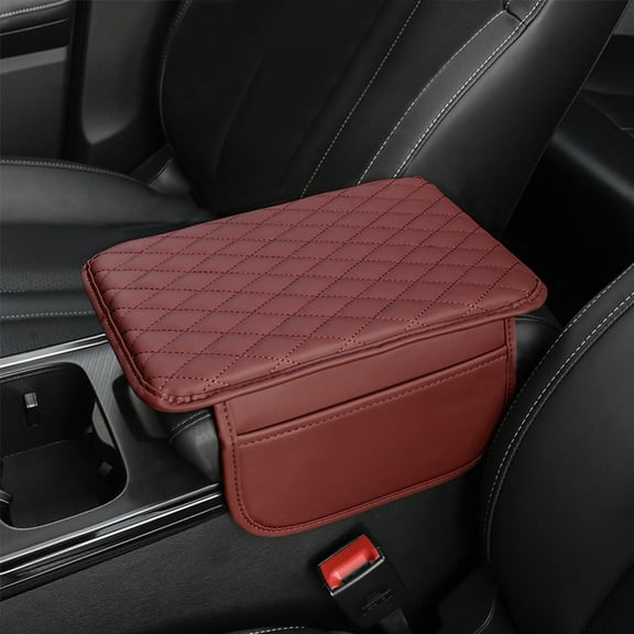 ASDIIT Armrest Cover for Car Waterproof and Storage Car Central Armrest Pillow Protective Cover Volcanic Red