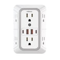 thumbnail image 1 of JcBlaon Protector contra sobretensiones extensor de salida – Divisor de 6 salidas con 4 puertos USB (2 USB C), cargador de pared expansor de enchufe múltiple, adaptador de pared de enchufe múltiple de, 1 of 5