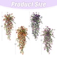 thumbnail image 3 of Artificial Hanging Flowers Plants for Outdoor Spring Decor, Realistic Bloom with Leaves for Home Indoor Planter, Porch Patio Balcony Yard Decoration, 1 Artificial Eucalyptus Violet Wall Hanging, 3 of 8