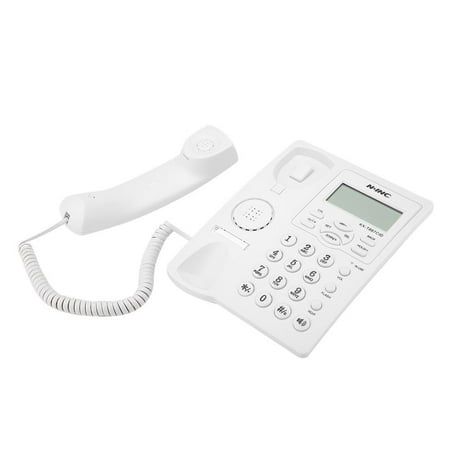 HURRISE LCD Display Hands Free Corded Phone with Speakerphone 3-group Alarms Desktop Corded Telephone, Corded Phone with Answering Machine,Corded Phone with
